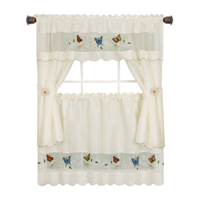 Achim Daisy Meadow 3-pc. Rod Pocket Kitchen Curtains & Drapes Window Set