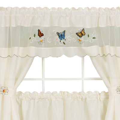 Achim Daisy Meadow 3-pc. Rod Pocket Kitchen Curtains & Drapes Window Set
