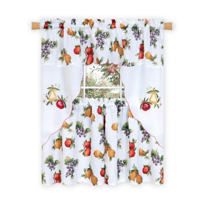 Achim Ambrosia 3-pc. Rod Pocket Kitchen Curtains & Drapes Window Set