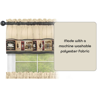 Achim Cozy Cafe 3-pc. Rod Pocket Kitchen Curtain Window Set