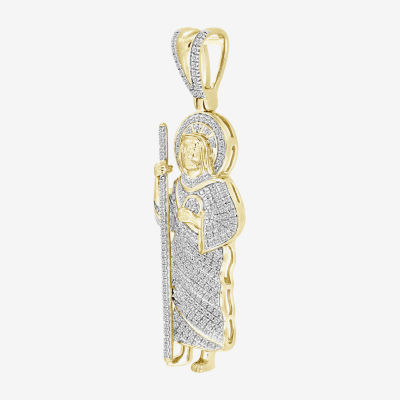 "St.Jude" Mens 1/2 CT. T.W. Natural White Diamond 10K Gold Pendant