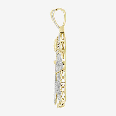 "St.Jude" Mens 1/2 CT. T.W. Natural White Diamond 10K Gold Pendant
