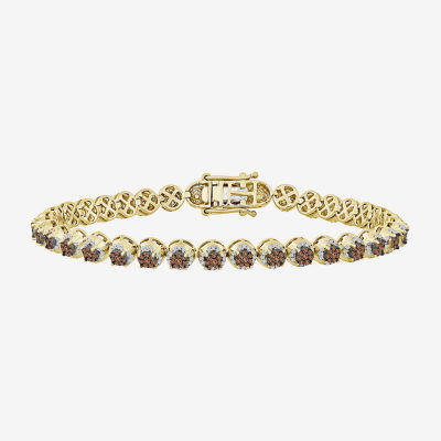Mens 2 1/2 CT. T.W. Natural Champagne Diamond 10K Gold Tennis Bracelet