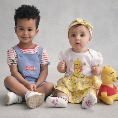 Disney Baby Boys 2-pc. Mickey Mouse Shortall Set