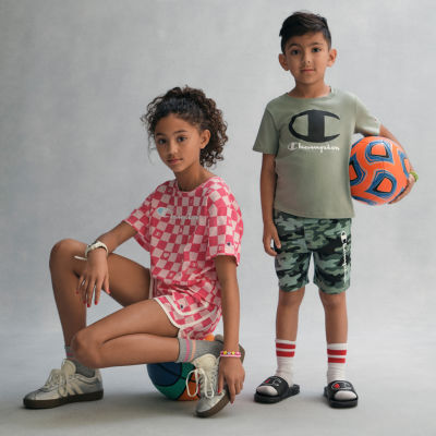 Champion Big Kid Girls Crew Neck Short Sleeve Loose Fit Graphic T-Shirt