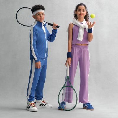 Xersion Little & Big Kid Girls Quick Dry Mid Rise Regular Fit Wide Leg Track Pant