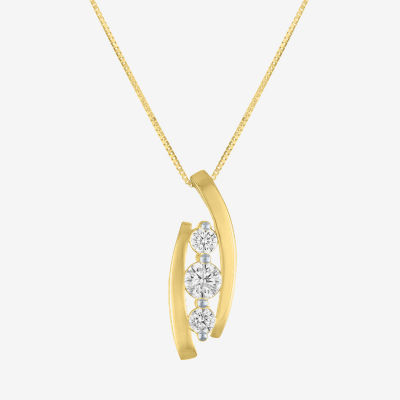 (G-H / Si2-I1) Womens 1/3 CT. T.W. Lab Grown White Diamond 10K Gold 18 Inch Pendant Necklace