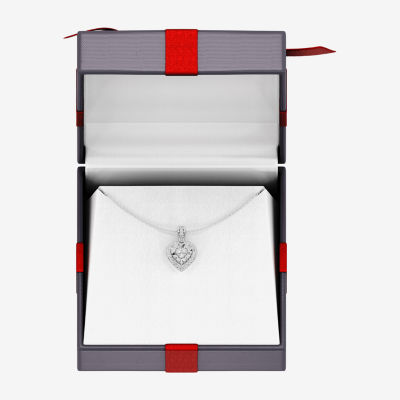 Yes, Please! (G/Si1-Si2) Womens 1/4 CT. T.W. Lab Grown White Diamond Sterling Silver Heart Pendant
