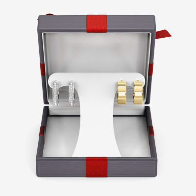 Yes, Please! (G. Si1-Si2) Womens 1/4 CT. T.W. Lab Grown White Diamond 14K Gold Over Silver Sterling Silver 2 Pair Jewelry Set