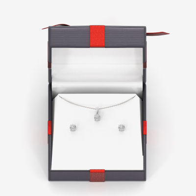 Yes, Please! (G, Si1-Si2) Womens 1/6 CT. T.W. Lab Grown White Diamond Sterling Silver 2 Pair Jewelry Set