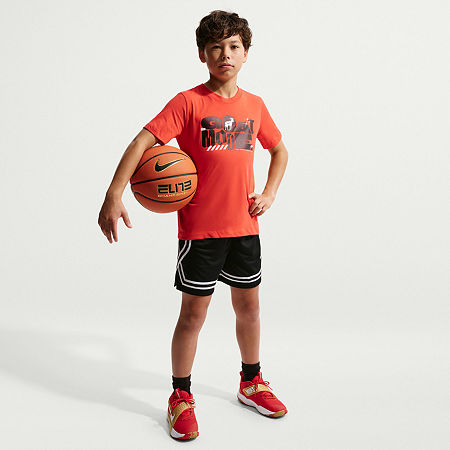 Nike Big Kid Unisex Crew Neck Short Sleeve Regular Fit Graphic T-Shirt, Large, Red