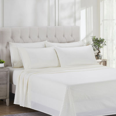 Sweet Home Collection™ Dobby Stripe Microfiber Wrinkle Free Deluxe Sheet Set with Bonus Pillowcases