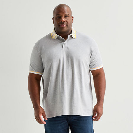 Shaquille O'Neal XLG Big and Tall Mens Regular Fit Short Sleeve Polo Shirt, X-large Tall, Gray