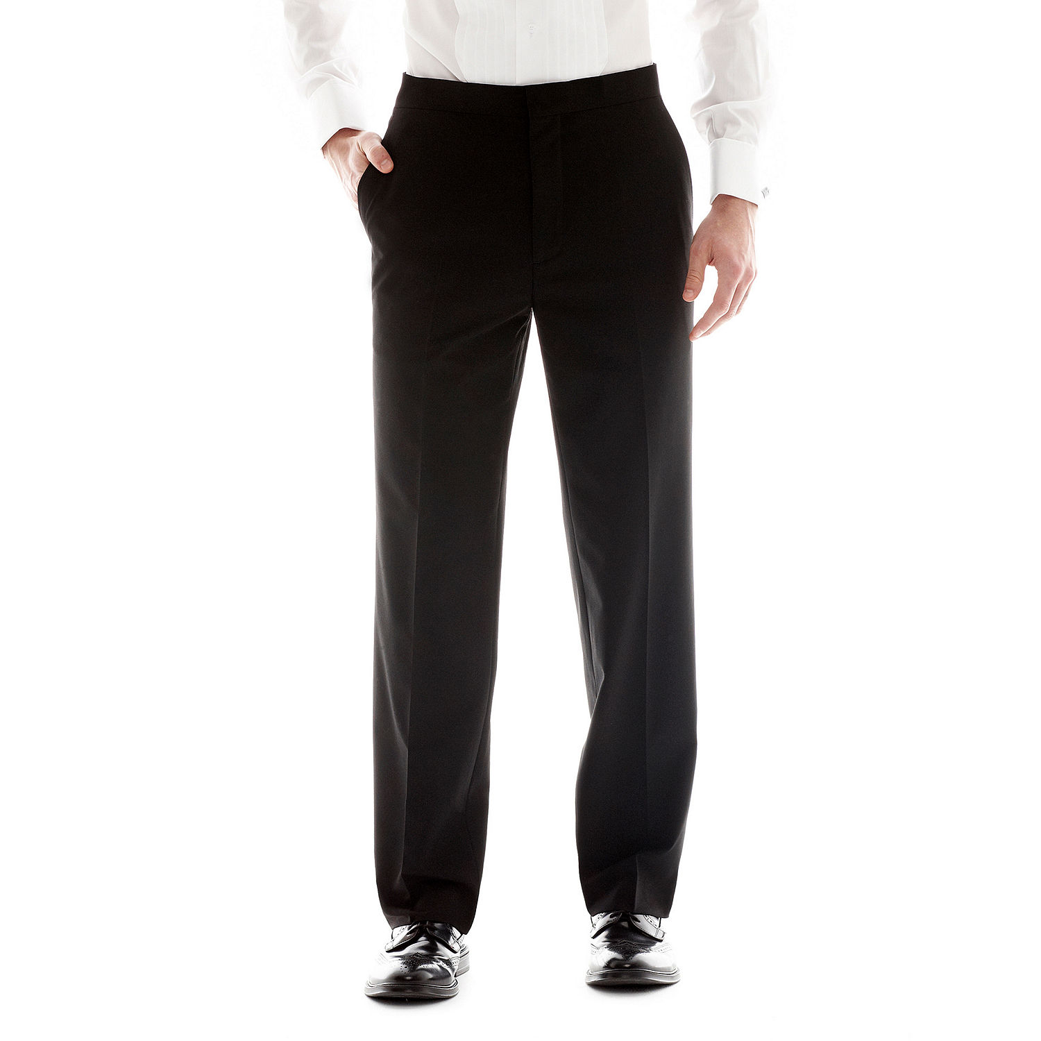 Men's JF J. Ferrar® Flat-Front Classic Tuxedo Pants, Color: Black ...