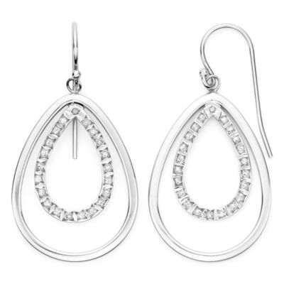Diamond Fascination™ Sterling Silver Double Teardrop Earrings