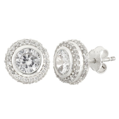 DiamonArt® 3 CT. T.W. White Cubic Zirconia Sterling Silver 10mm Stud Earrings