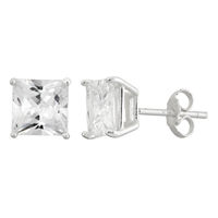 DiamonArt 4 3/4 CT. T.W. White Cubic Zirconia Sterling Silver 7mm Stud Earrings, One Size
