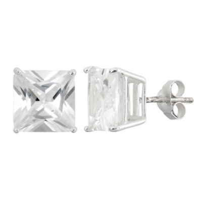 DiamonArt® White Cubic Zirconia Sterling Silver 10mm Stud Earrings