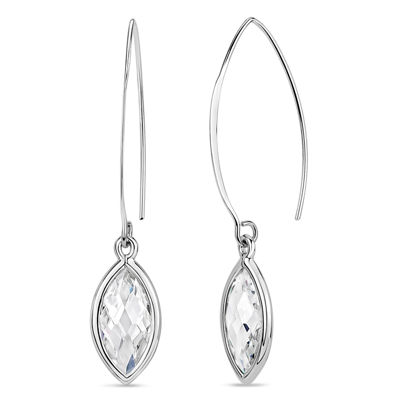 DiamonArt® White Cubic Zirconia Sterling Silver Drop Earrings