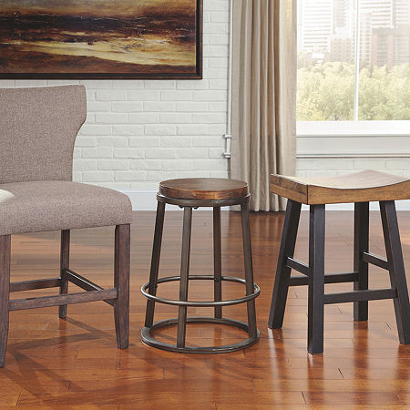 Signature Design By Ashley Glosco Set Of 2 Counter Height Bar Stools, One Size, Multiple Colors