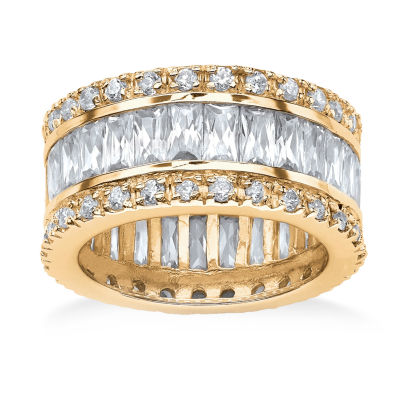 DiamonArt® Womens 11.5 mm White Cubic Zirconia 18K Gold Over Brass Band