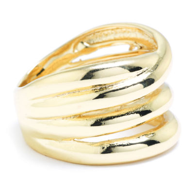 Sparkle Allure Womens 14K Gold Over Brass Band