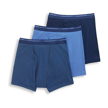 Jockey Classics Cotton Full-Rise Mens 3 Pack Boxer Briefs, Xx-large, Blue