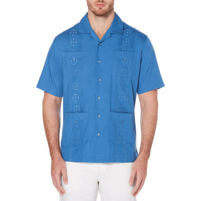 Cubavera Camp Collar Embroidered Guayabera Mens Regular Fit Short ...