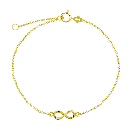 Itsy Bitsy 14k Gold Over Silver Sterling Silver 9 Inch Cable Infinity Ankle Bracelet
