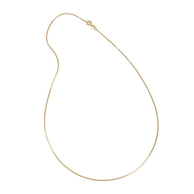 Silver Reflections 24K Gold Over Brass 18-24" Box Chain Necklace