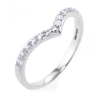 Sparkle Allure Womens Crystal Pure Silver Over Brass Band