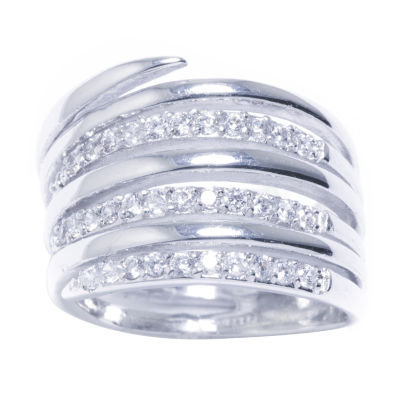 Sparkle Allure Womens Cubic Zirconia Pure Silver Over Brass Band