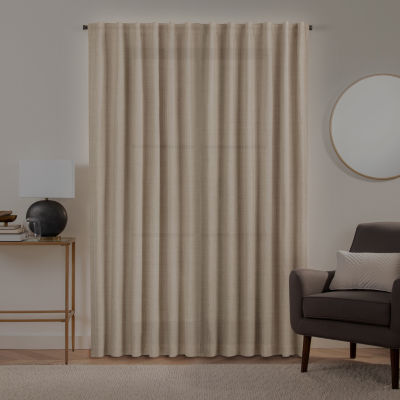 Fieldcrest Luxury Alden Linen Rod Pocket Back Tab Light-Filtering Single Curtain Panel