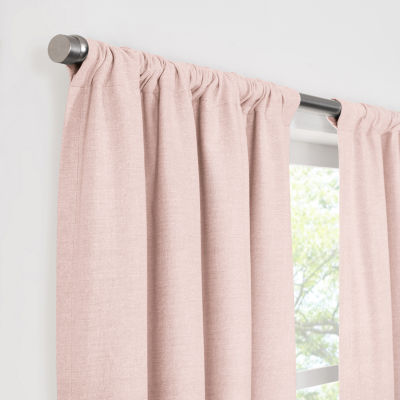 Fieldcrest Devin Flippable Ombre Cotton Chambray Rod Pocket Energy Saving 100% Blackout Single Curtain Panel
