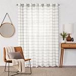 Fieldcrest Arden Windowpane Cotton Sheer Grommet Top Single Curtain ...