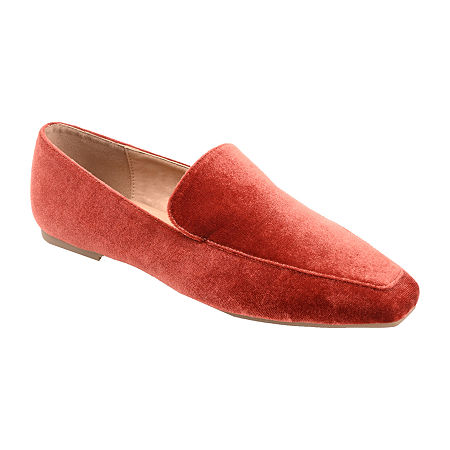 Journee Collection Silas Womens Square Closed Toe Loafers, 7 Medium, Orange