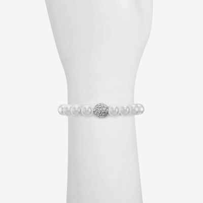 Monet Jewelry Timeless Womens Simulated Pearl Stretch Bracelet