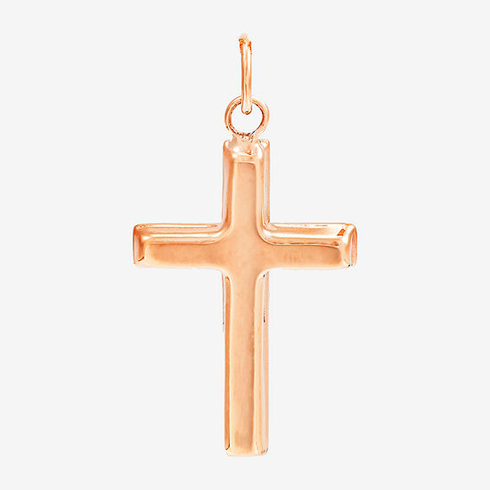 Religious Jewelry Unisex Adult 14K Rose Gold Cross Pendant