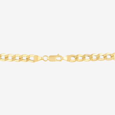 Made In Italy Mens 10K Yellow Gold 22" 6mm Semi-Solid Curb Chain Necklace