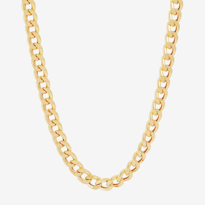 Made In Italy Mens 10K Yellow Gold 22" 6mm Semi-Solid Curb Chain Necklace