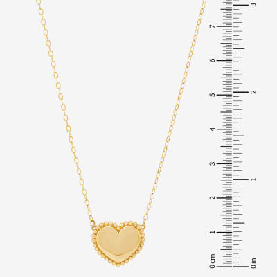 Womens 10K Gold Heart Pendant Necklace