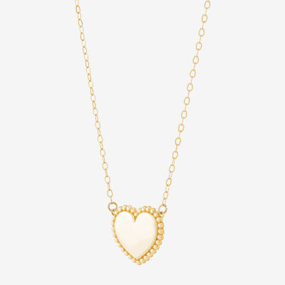 Womens 10K Gold Heart Pendant Necklace