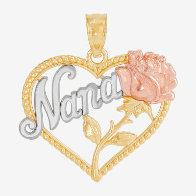 Nana Womens 14K Tri-Color Gold Heart Pendant