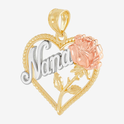 Nana Womens 14K Tri-Color Gold Heart Pendant