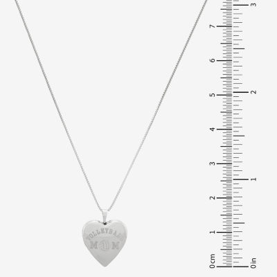 Womens Sterling Silver Heart Locket Necklace