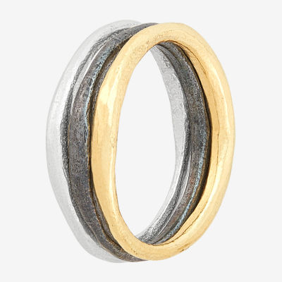 Womens 14K Tri-Color Gold Over Silver Stackable Ring