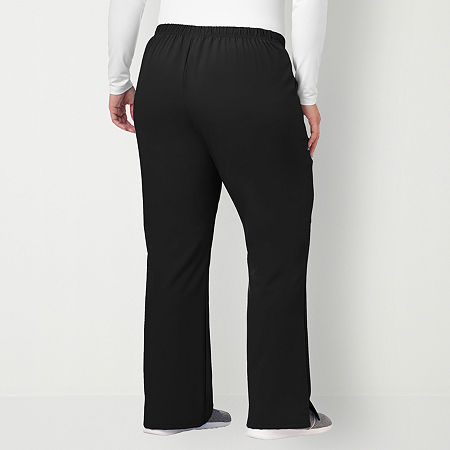 Jockey 2249 Tie-Waist 4-Pocket Womens Plus Scrub Pants, 3x-large, Black