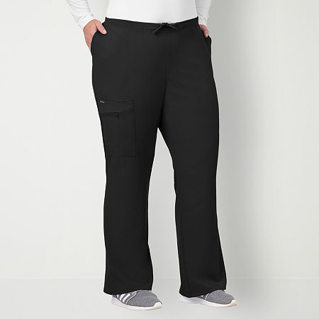 Jockey 2249 Tie-Waist 4-Pocket Womens Plus Scrub Pants, 3x-large, Black