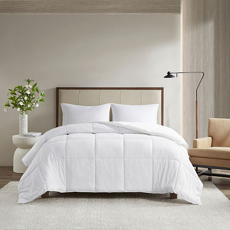 Madison Park Wingate 300 Thread Count Cotton Percale Luxury Down Alternative Comforter, One Size, White