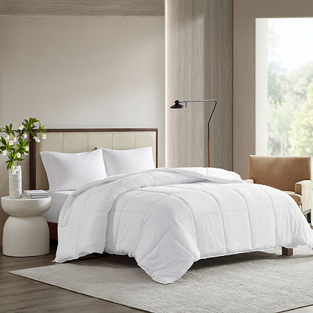 Madison Park Wingate 300 Thread Count Cotton Percale Luxury Down Alternative Comforter, One Size, White